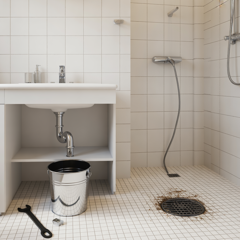 vattenlas som luktar felsokning i handfat och dusch